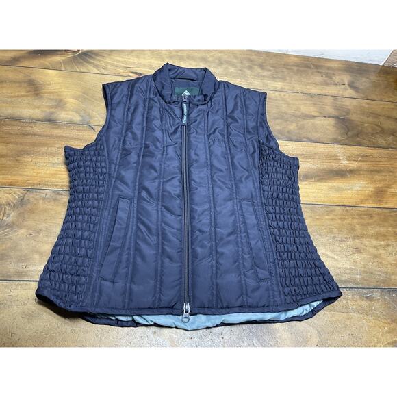 MOUNTAIN HORSE Quilted Vest Size Large Blue Horse Riding Schooling Show Warm - Picture 1 of 11